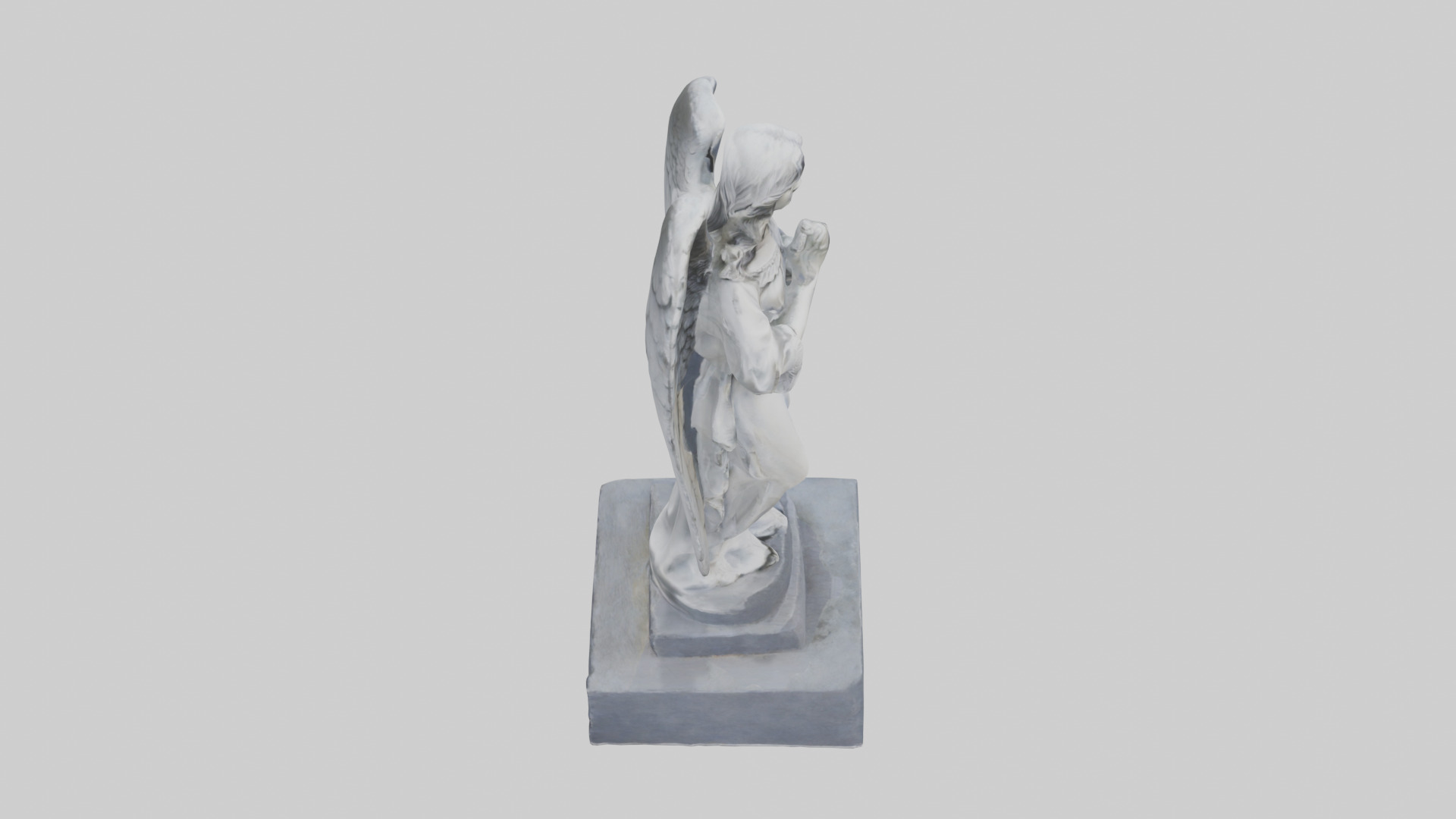 Tombstone angel statue model Low-poly 3D model_18