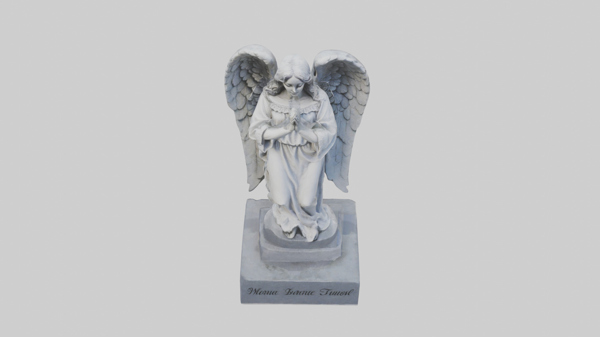 Tombstone angel statue model Low-poly 3D model_16