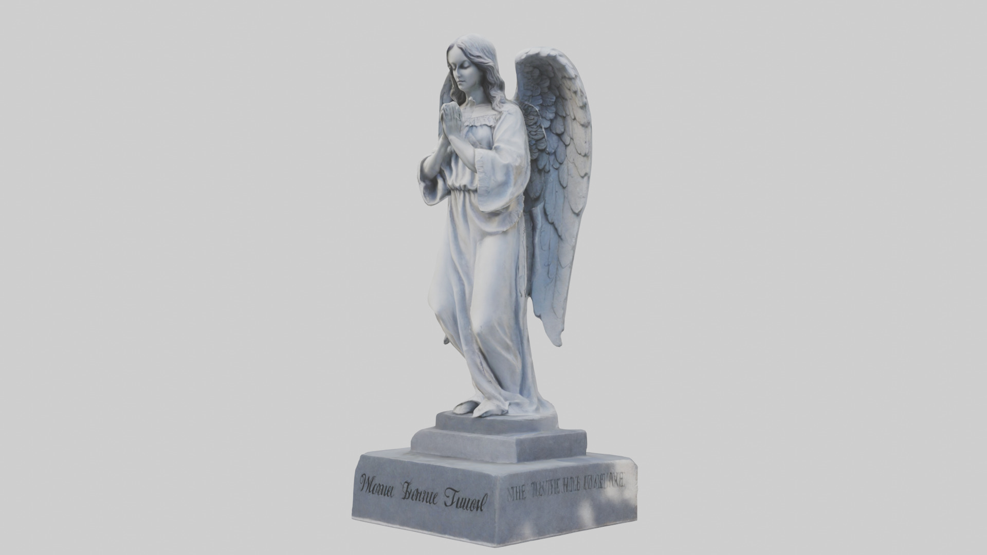 Tombstone angel statue model Low-poly 3D model_10