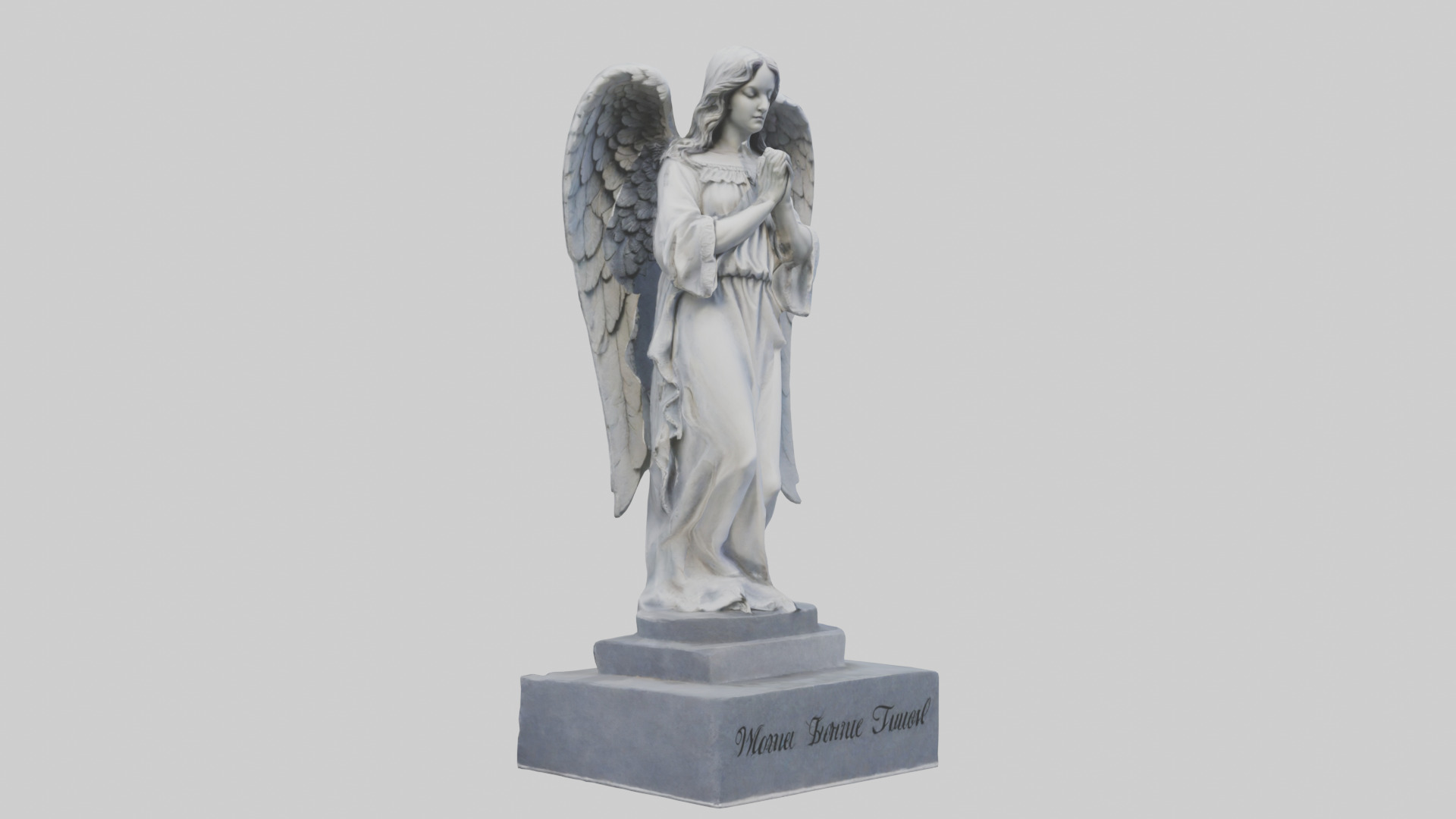 Tombstone angel statue model Low-poly 3D model_7