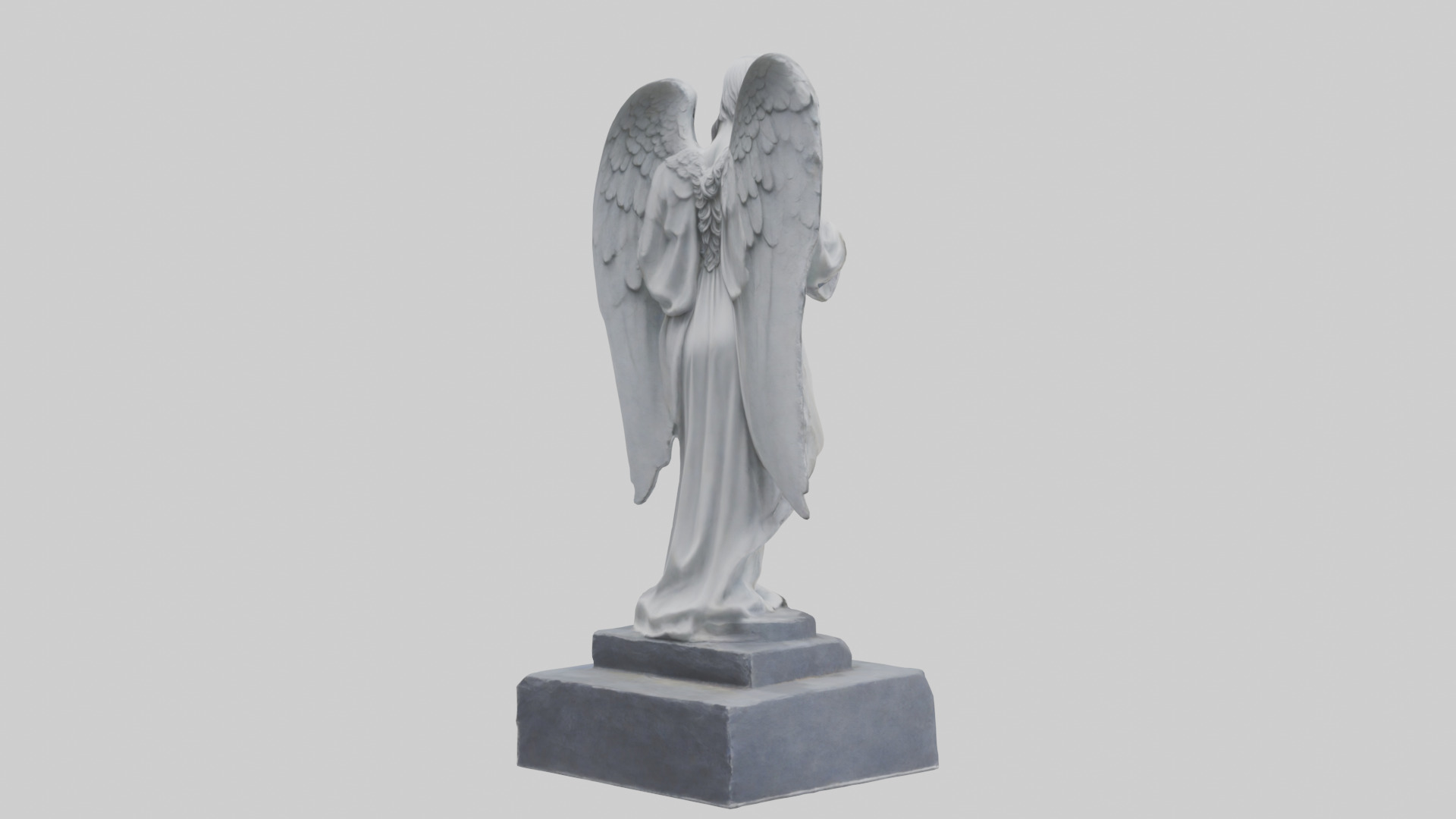Tombstone angel statue model Low-poly 3D model_2