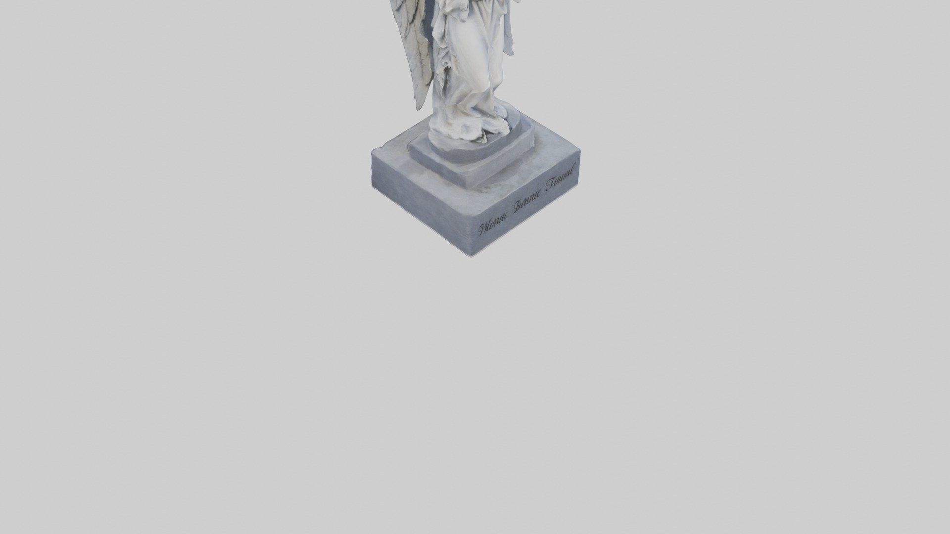 Tombstone angel statue model Low-poly 3D model_6