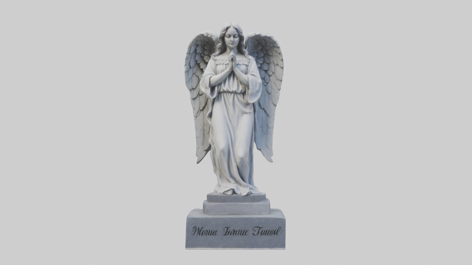 Tombstone angel statue model Low-poly 3D model_9