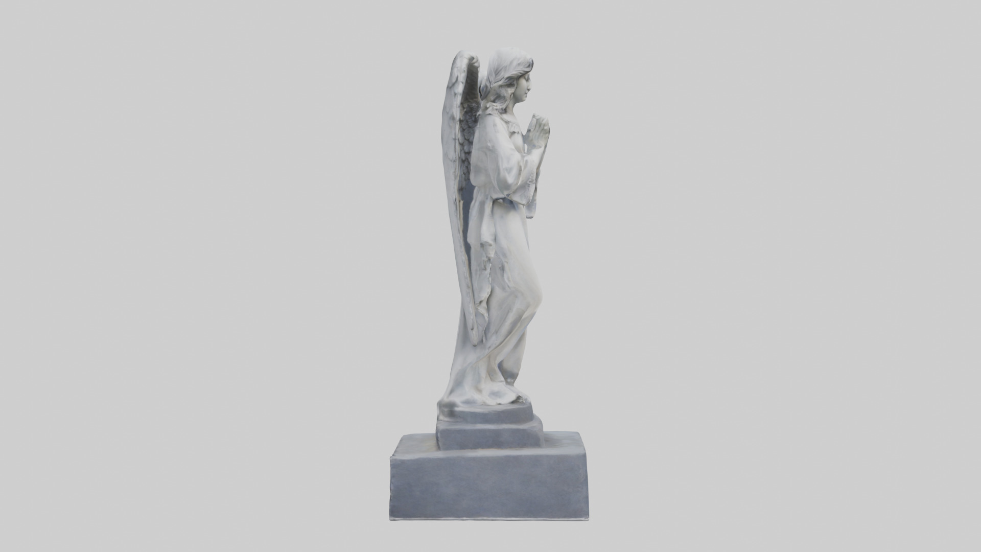 Tombstone angel statue model Low-poly 3D model_13