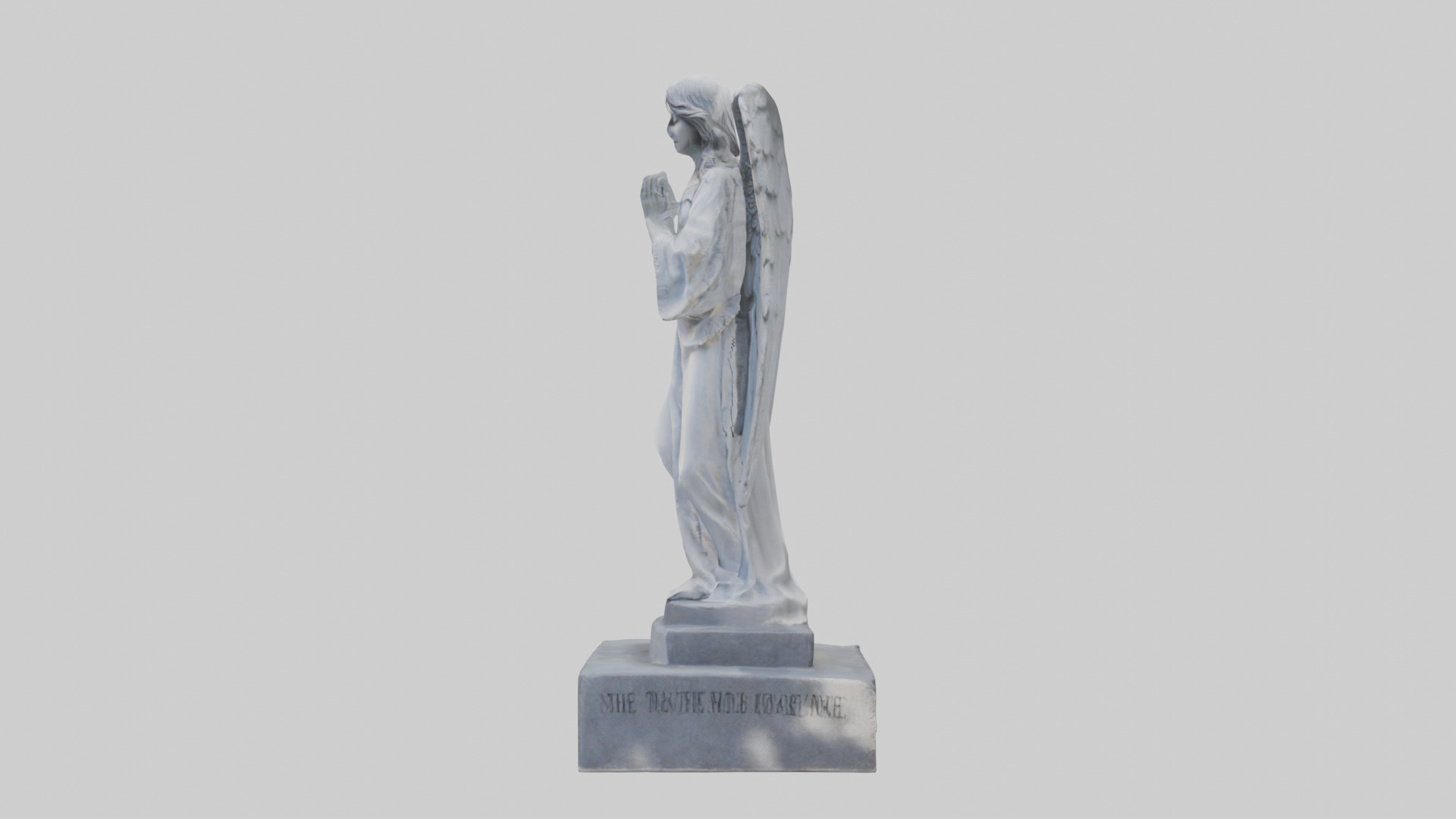 Tombstone angel statue model Low-poly 3D model_12