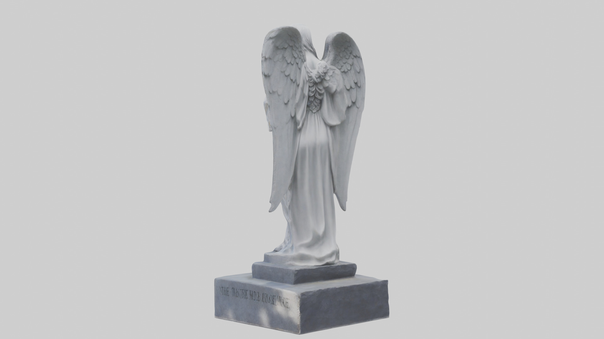 Tombstone angel statue model Low-poly 3D model_1