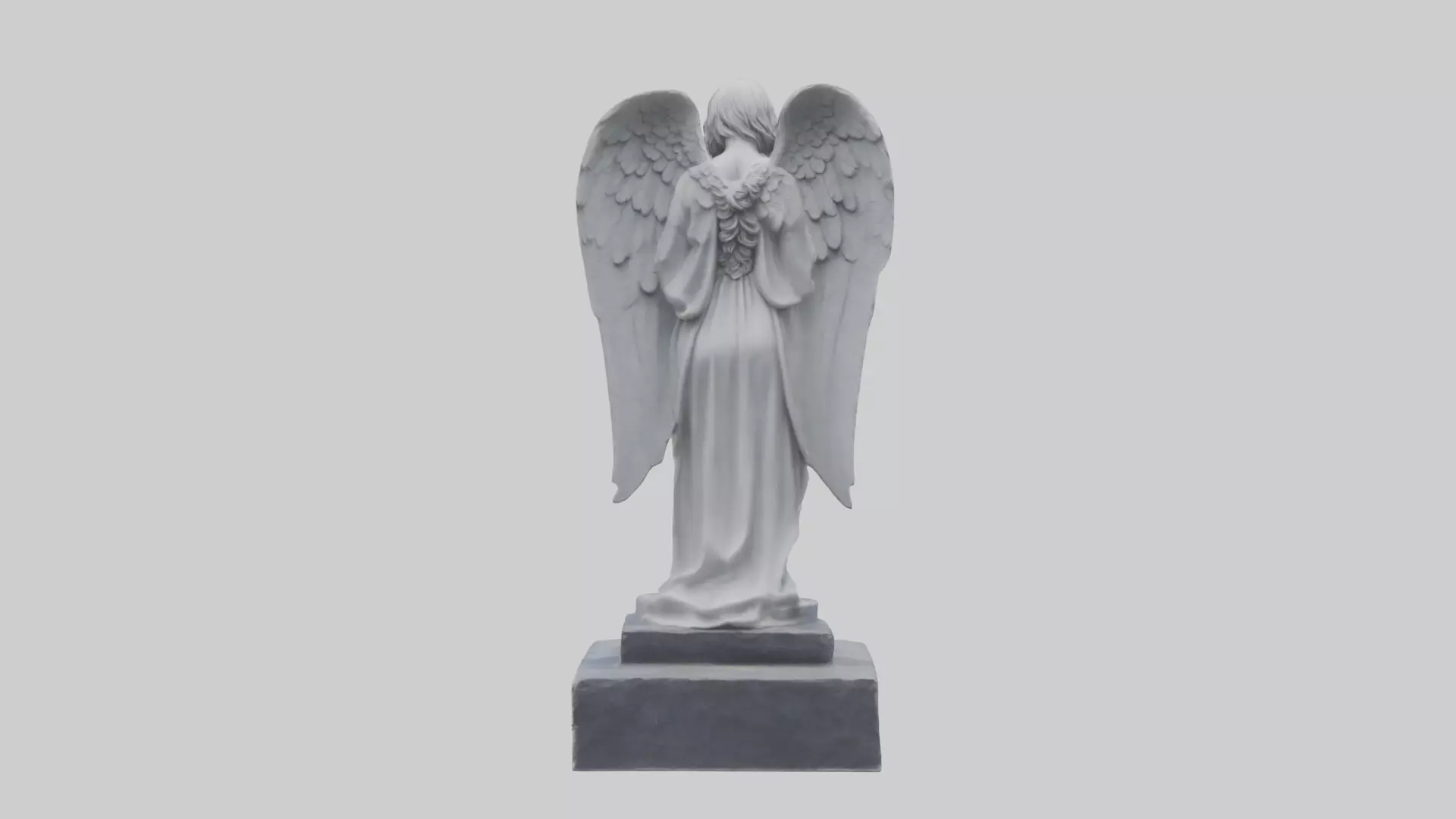 Tombstone angel statue model Low-poly 3D model_0