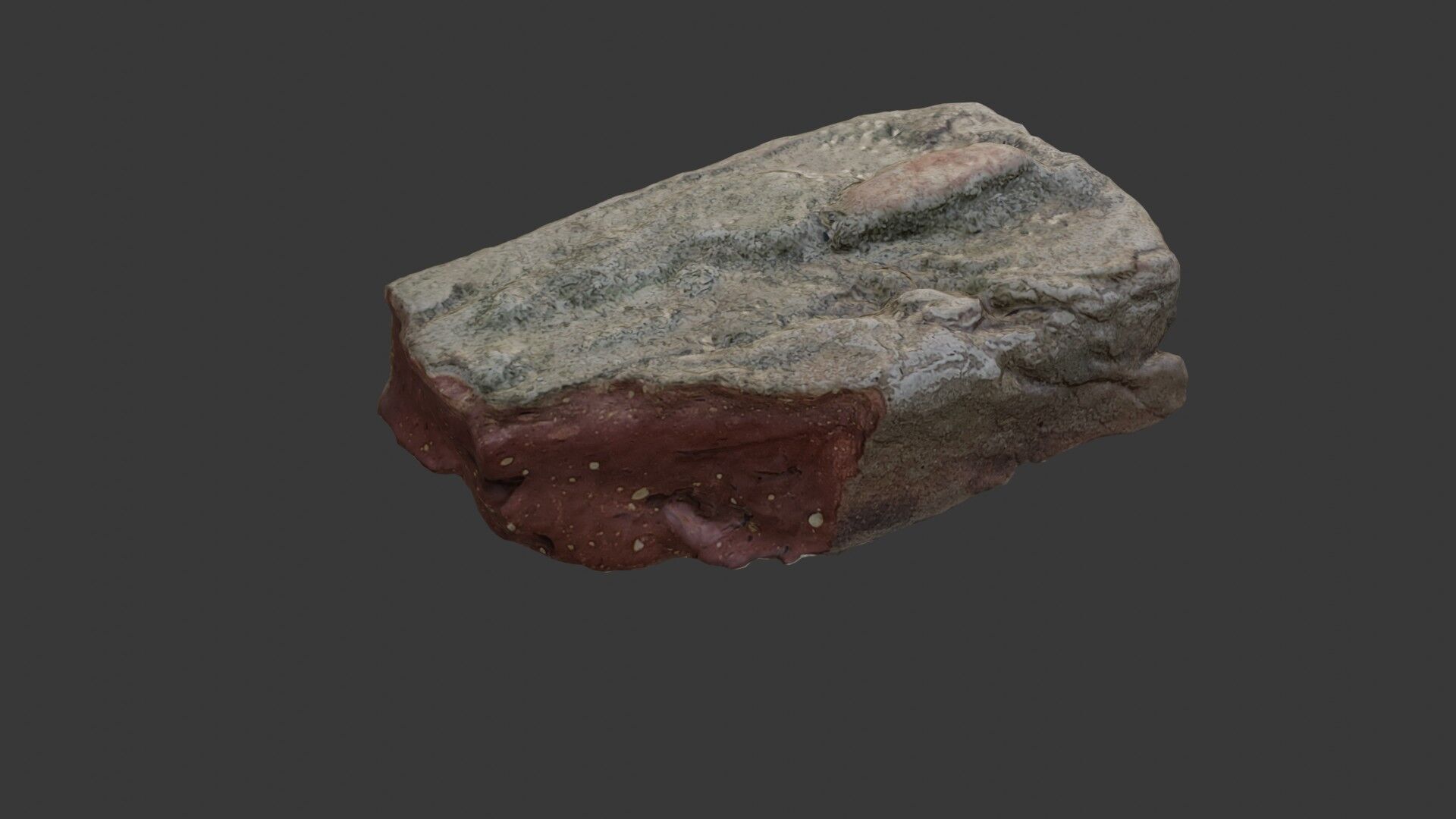 Mossy Weathered Rock - 3D Scanned Model Low-poly 3D model_3