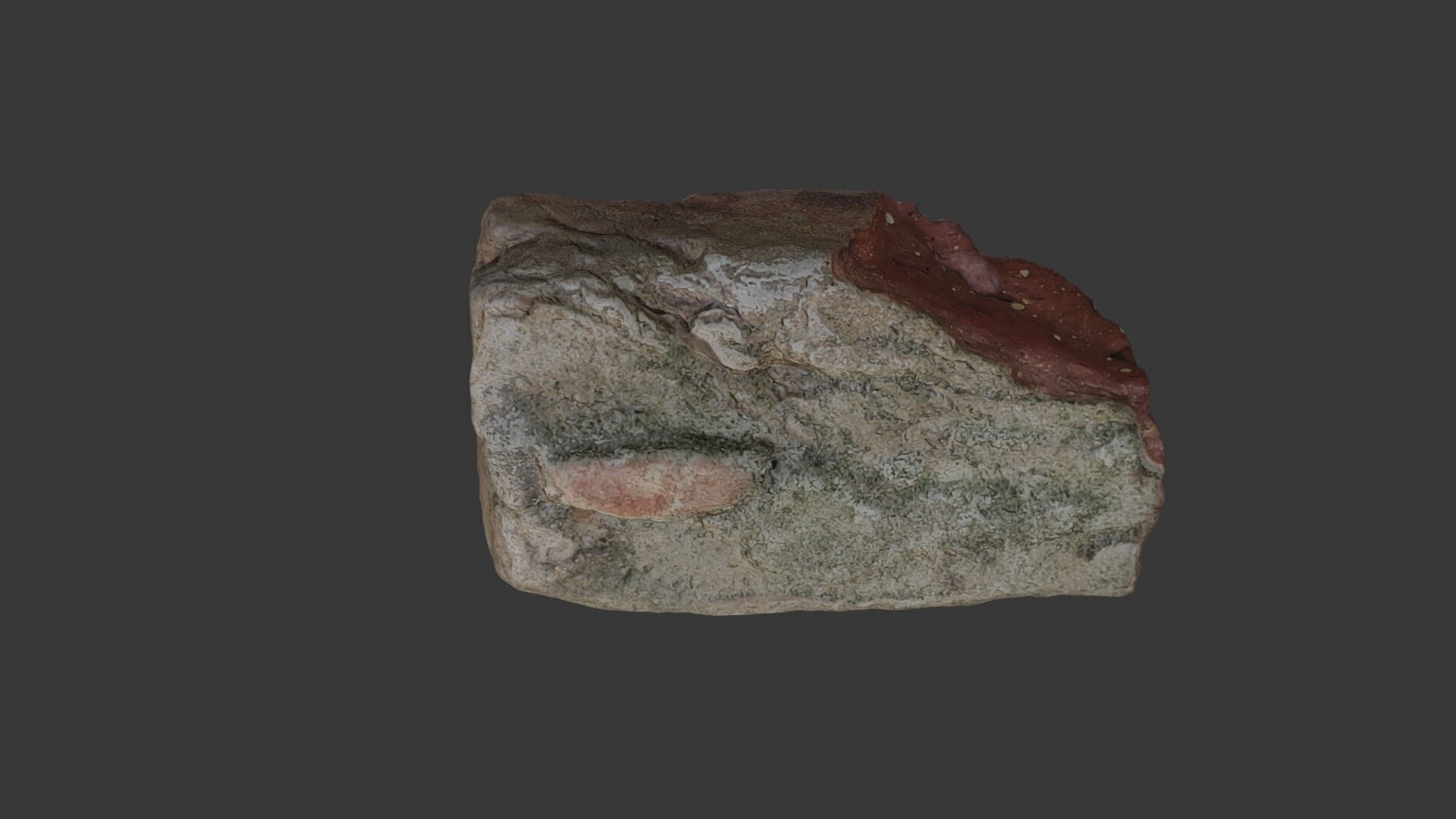 Mossy Weathered Rock - 3D Scanned Model Low-poly 3D model_6