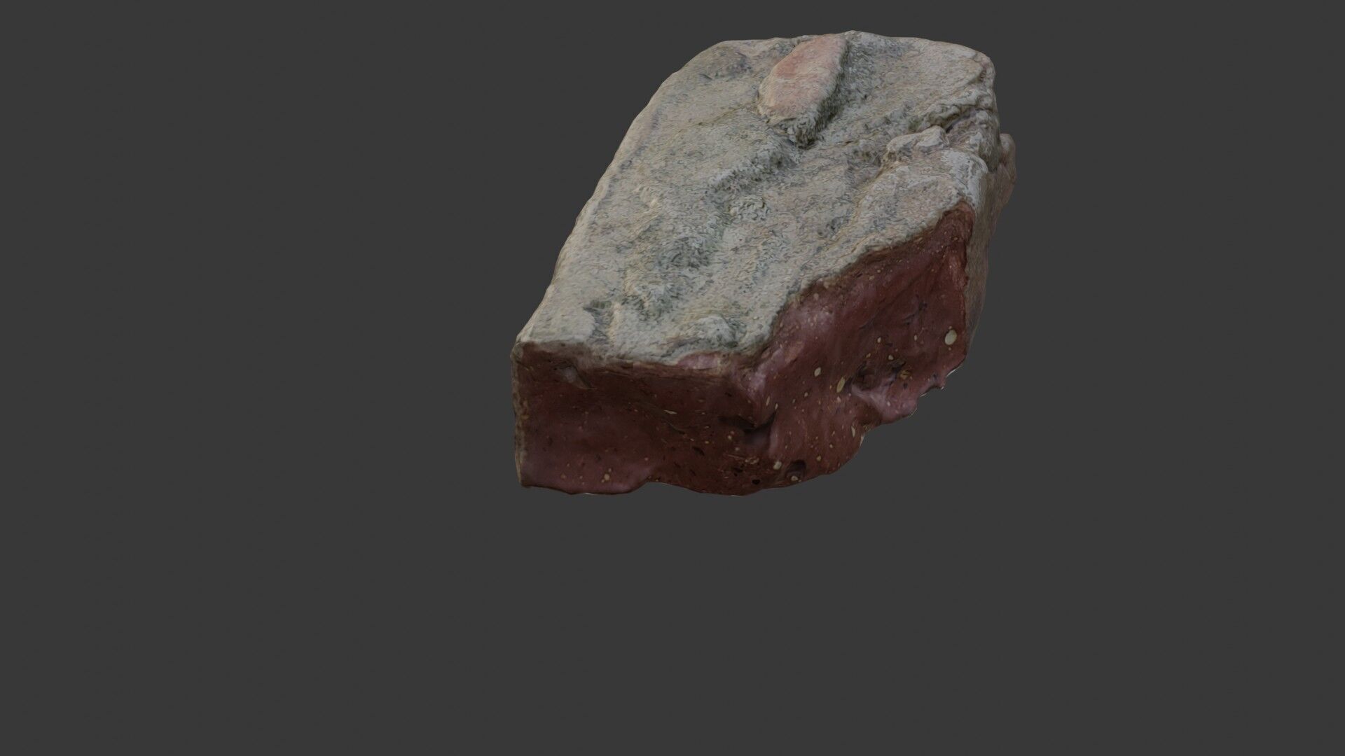 Mossy Weathered Rock - 3D Scanned Model Low-poly 3D model_4