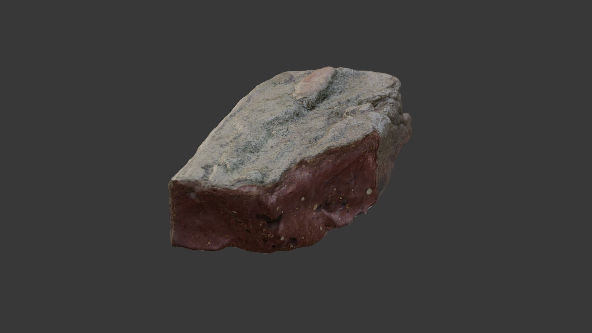 Mossy Weathered Rock - 3D Scanned Model Low-poly 3D model_5