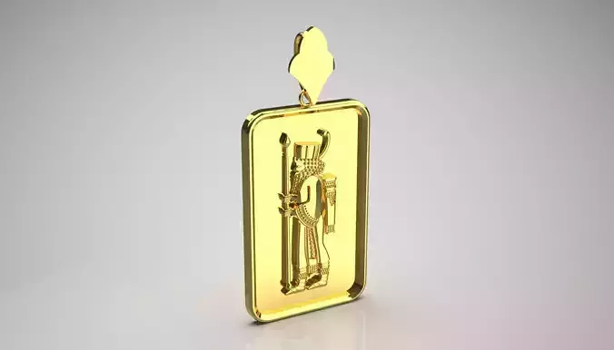Gold STL Pendant of Achaemenid Soldier Design Model gp0156