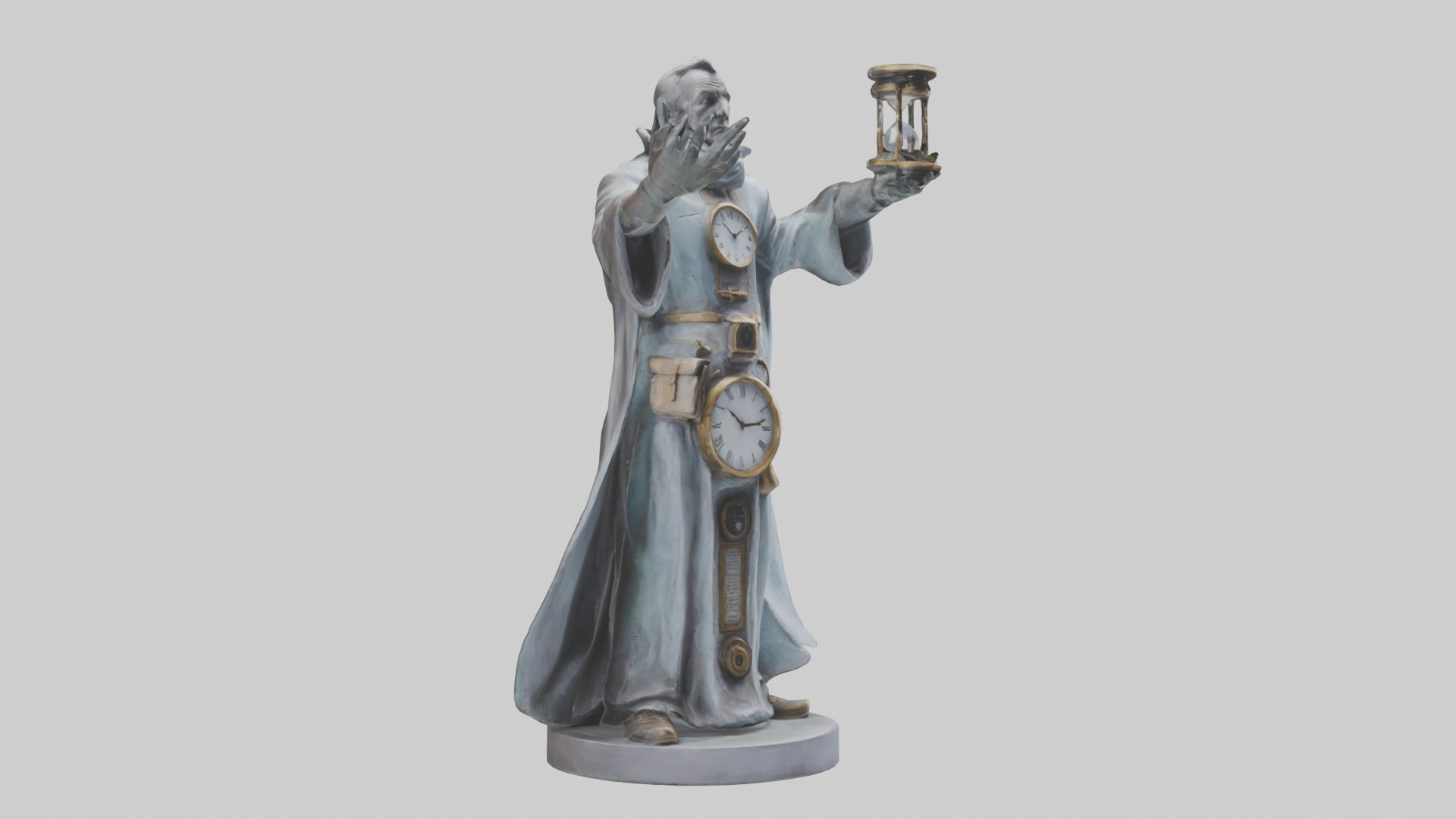 Time Traveler statue model Low-poly 3D model_11