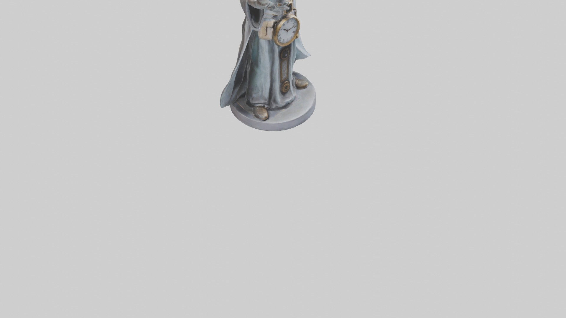 Time Traveler statue model Low-poly 3D model_6