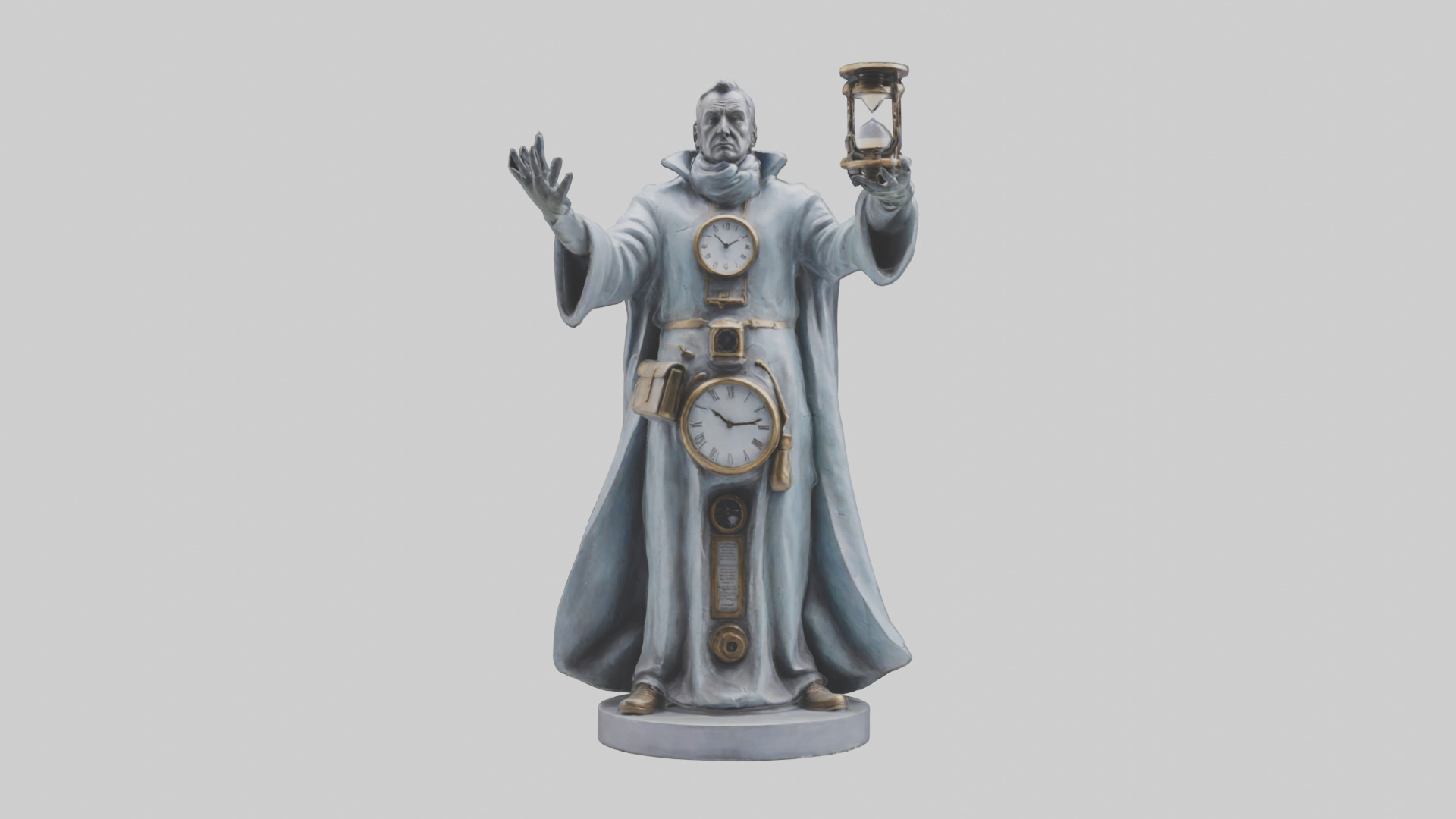 Time Traveler statue model Low-poly 3D model_9