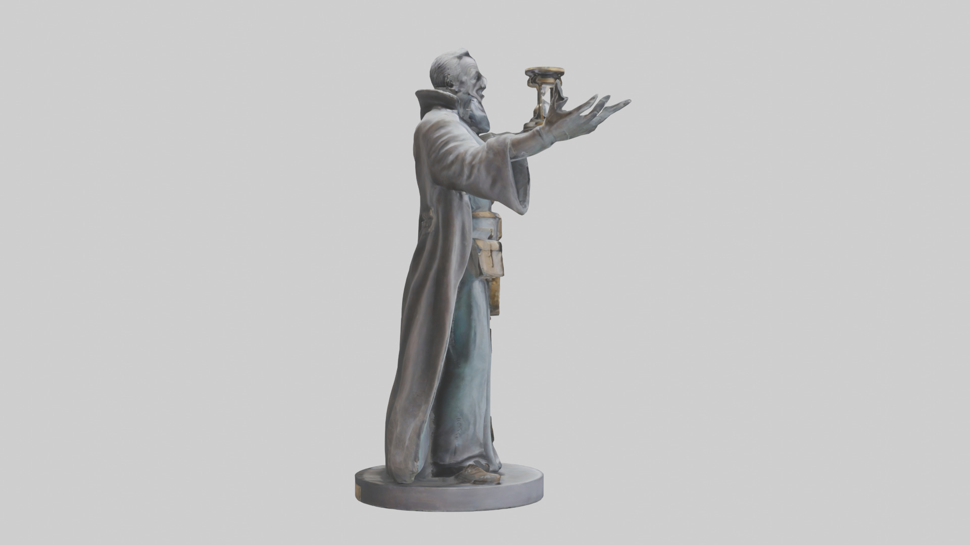 Time Traveler statue model Low-poly 3D model_13