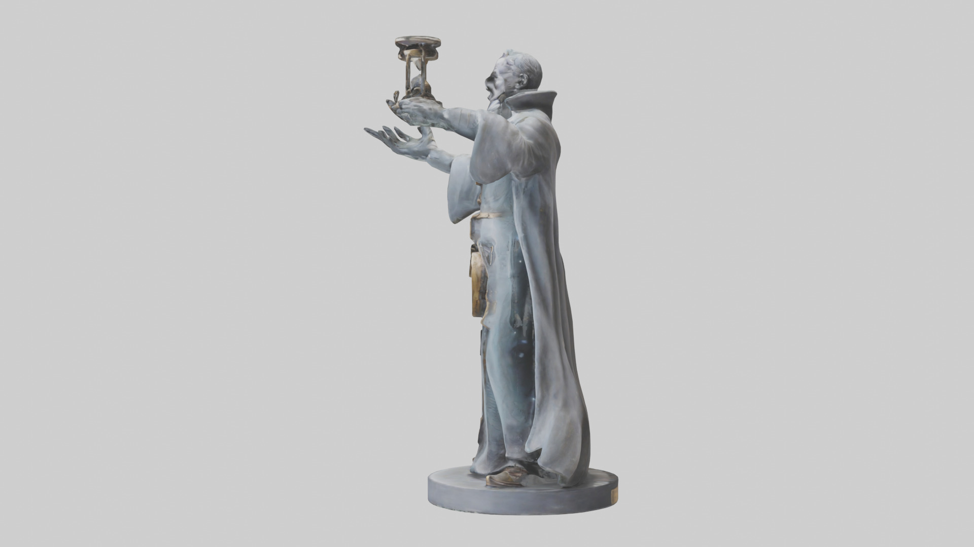 Time Traveler statue model Low-poly 3D model_12