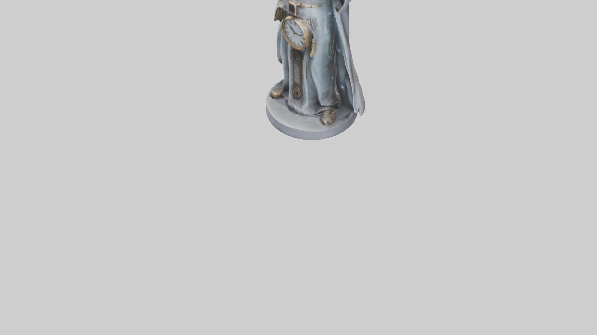 Time Traveler statue model Low-poly 3D model_5