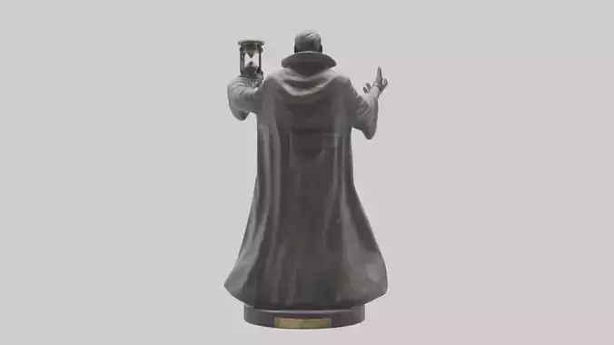 Time Traveler statue model Low-poly 3D model