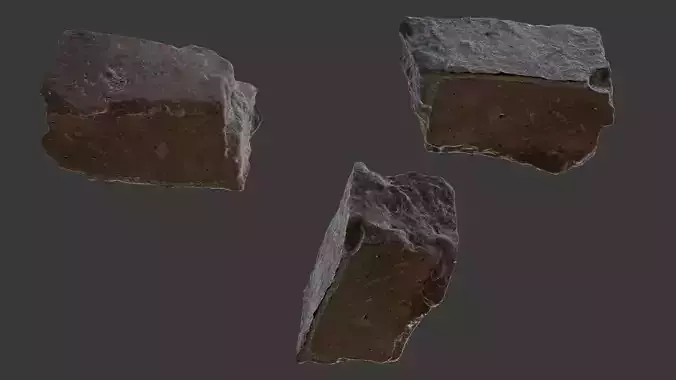 Weathered Clay Brick - 3D Scanned Model