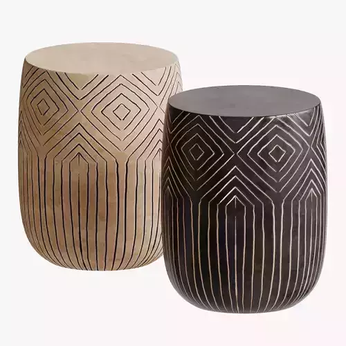 Zoya Geometric Striped Ceramic Stool