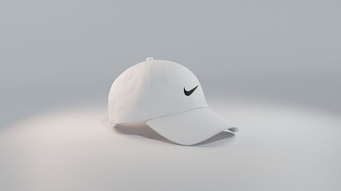 Nike Baseball Cap White Low-poly 3D model
