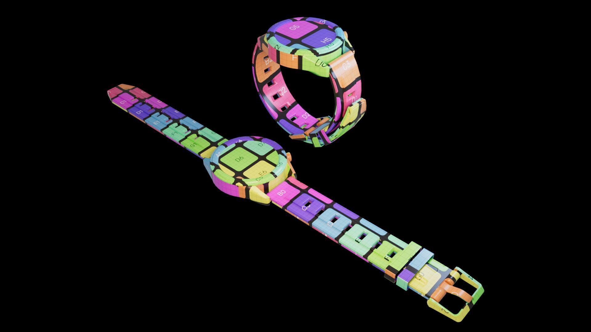 Smart Watch Low-poly 3D model_8