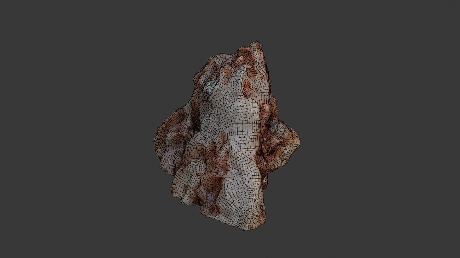 Wet Clay Rock - 3D Scanned Model Low-poly 3D model_2