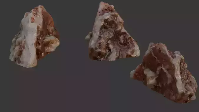 Wet Clay Rock - 3D Scanned Model Low-poly 3D model