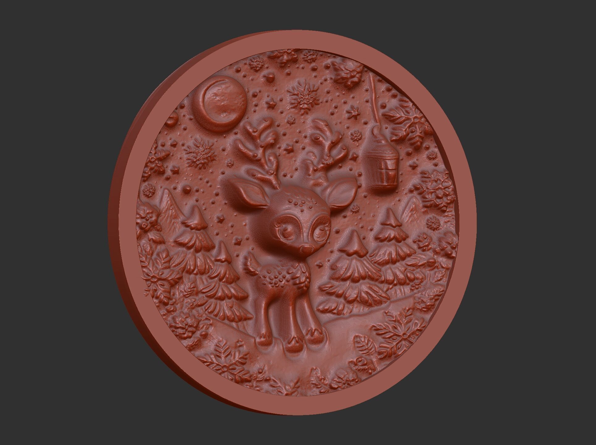 Christmas deer walldecor  3D print model_9
