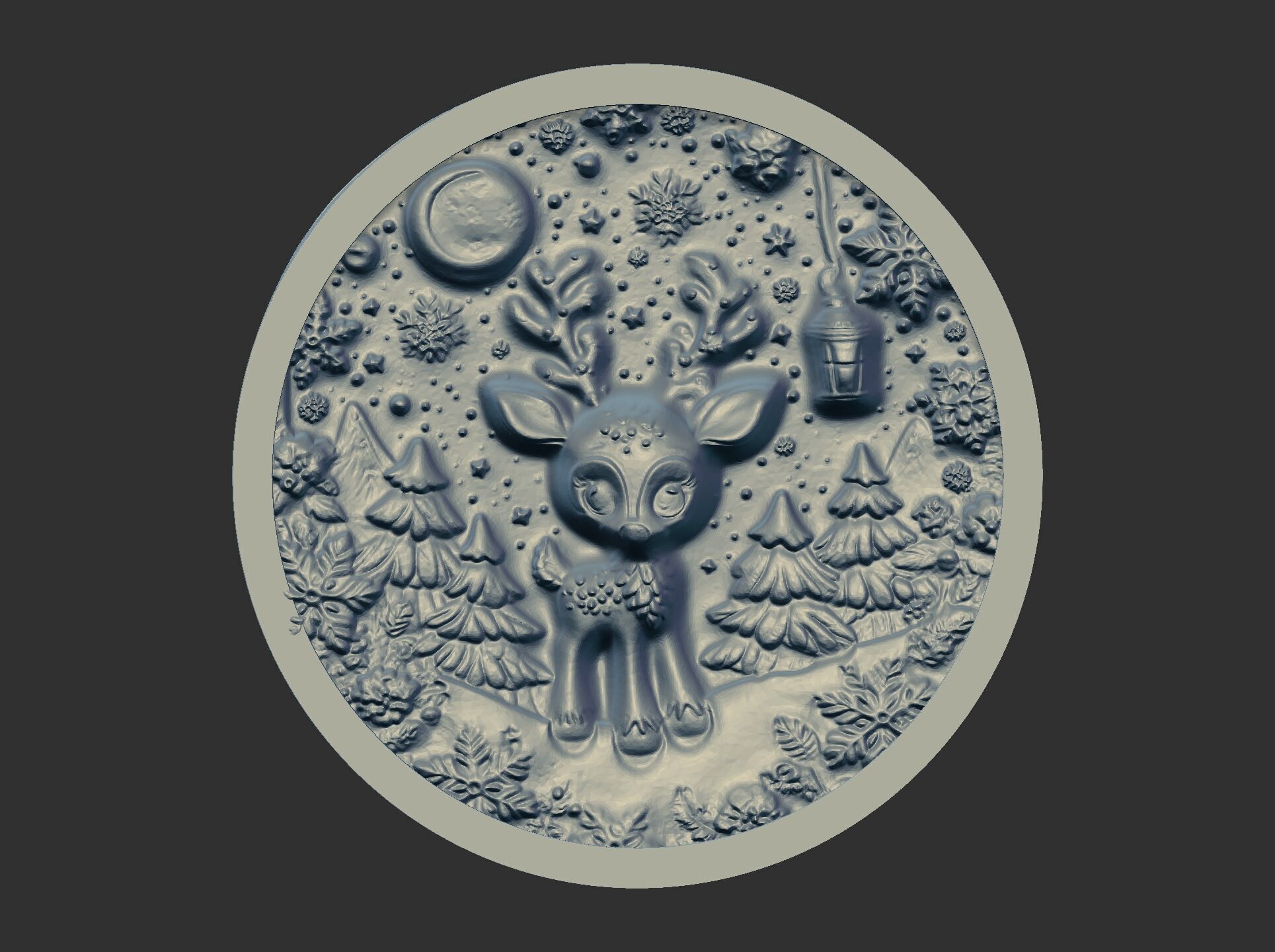 Christmas deer walldecor  3D print model_16