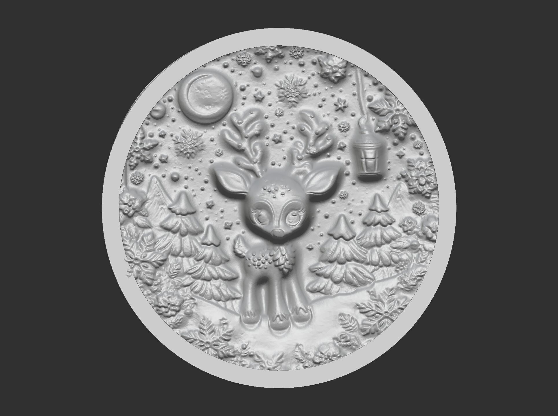 Christmas deer walldecor  3D print model_21