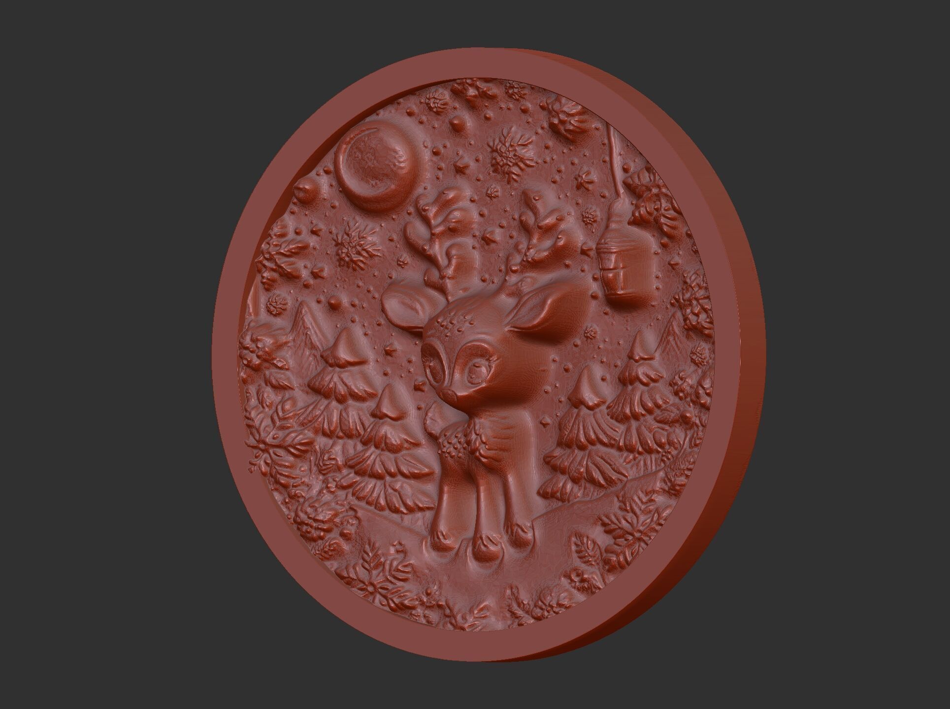 Christmas deer walldecor  3D print model_5