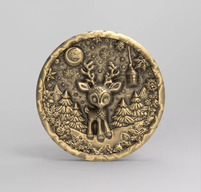 Christmas deer walldecor  3D print model_0