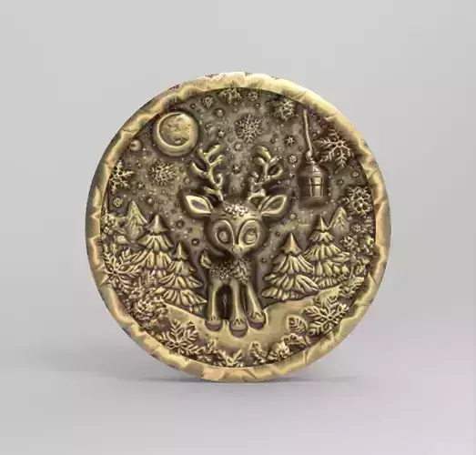 Christmas deer walldecor  3D print model