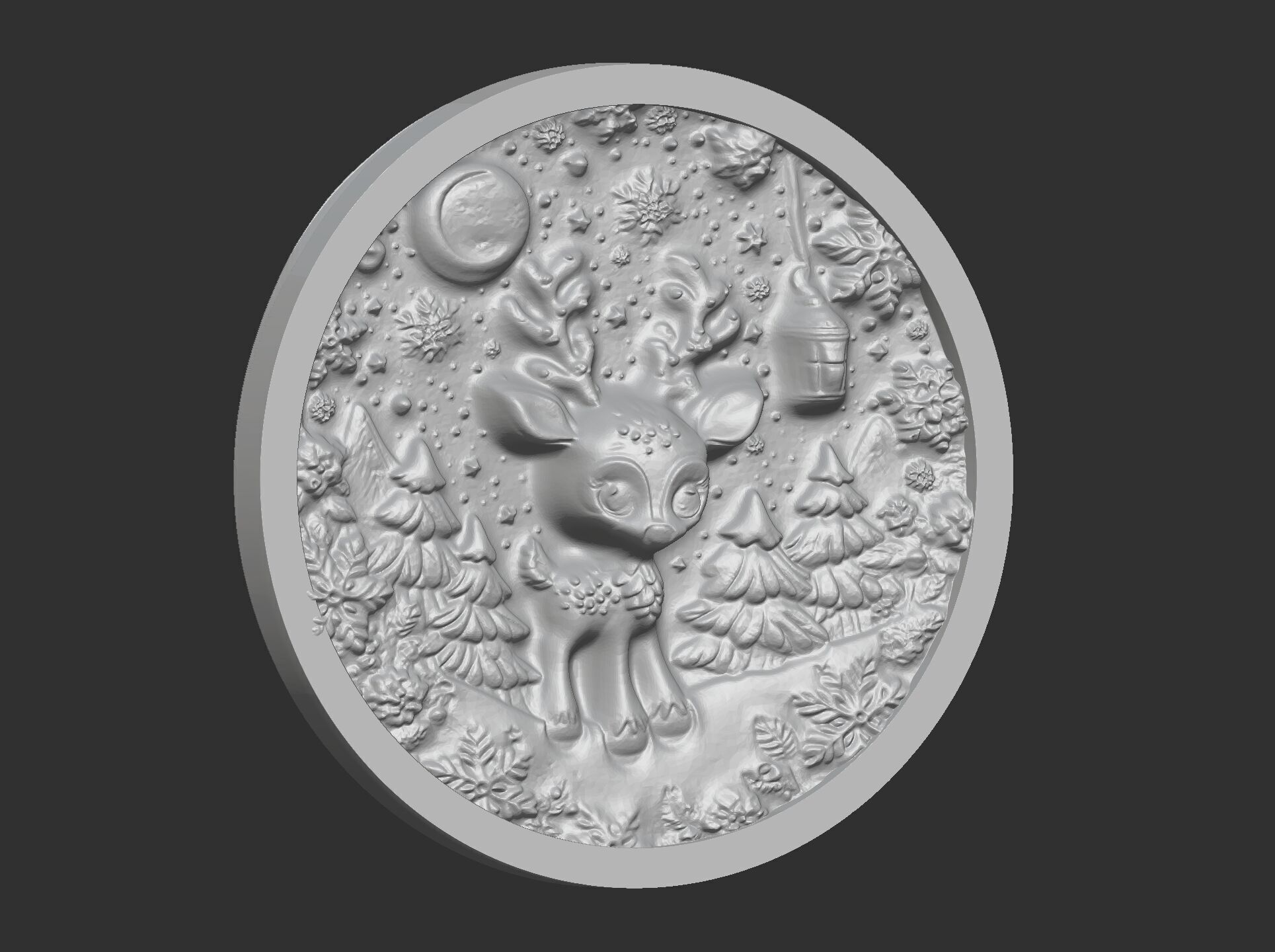Christmas deer walldecor  3D print model_20
