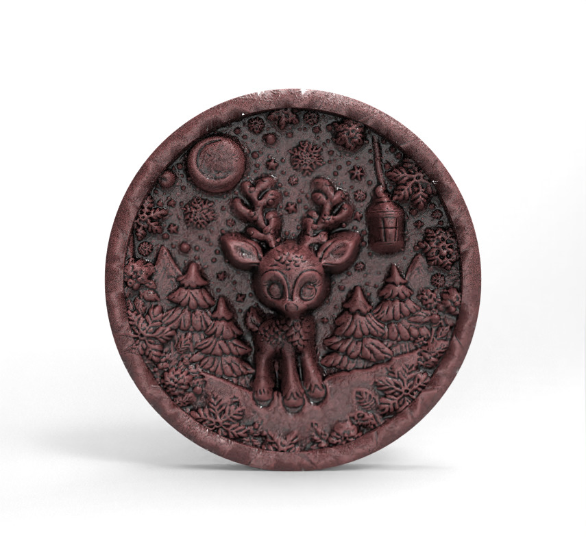 Christmas deer walldecor  3D print model_2