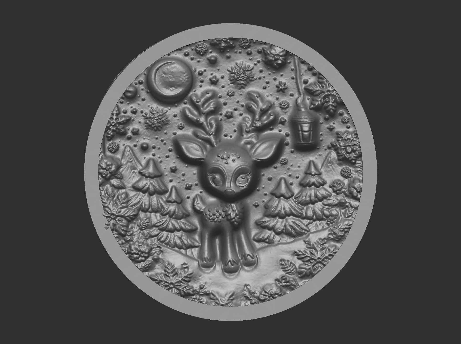 Christmas deer walldecor  3D print model_22