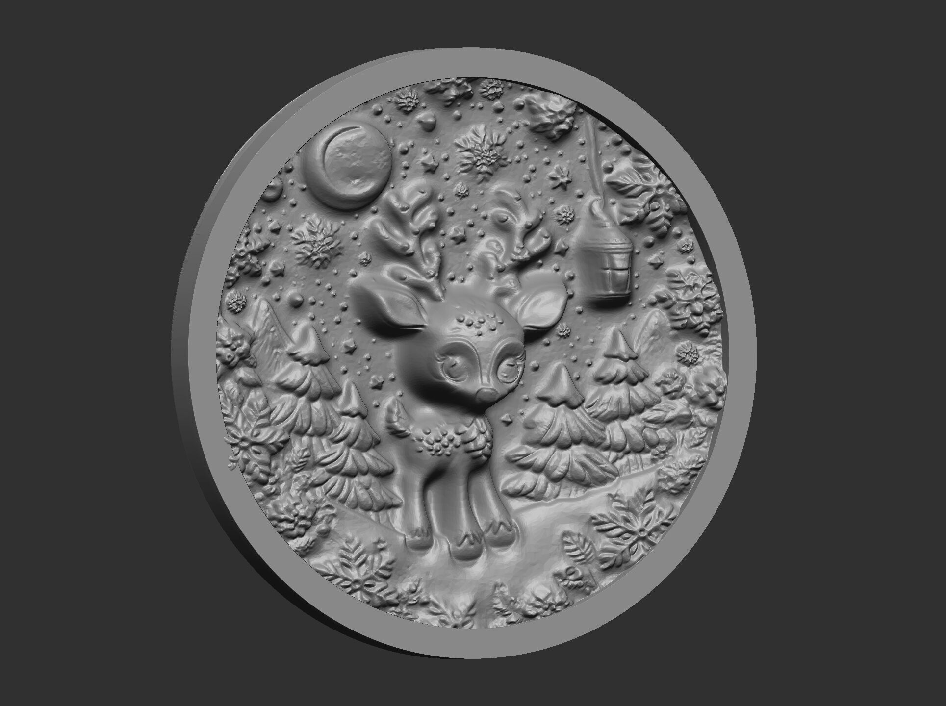 Christmas deer walldecor  3D print model_8