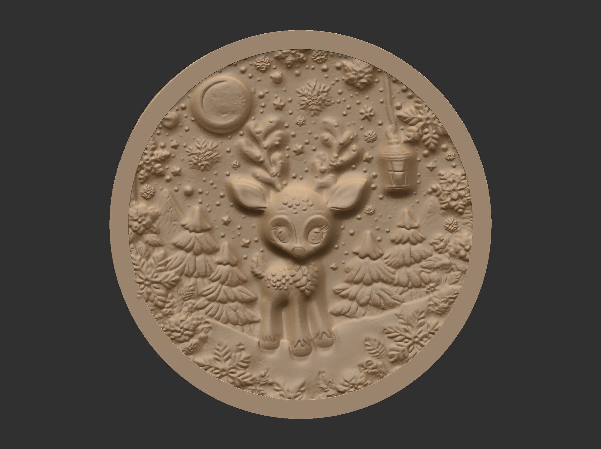 Christmas deer walldecor  3D print model_13