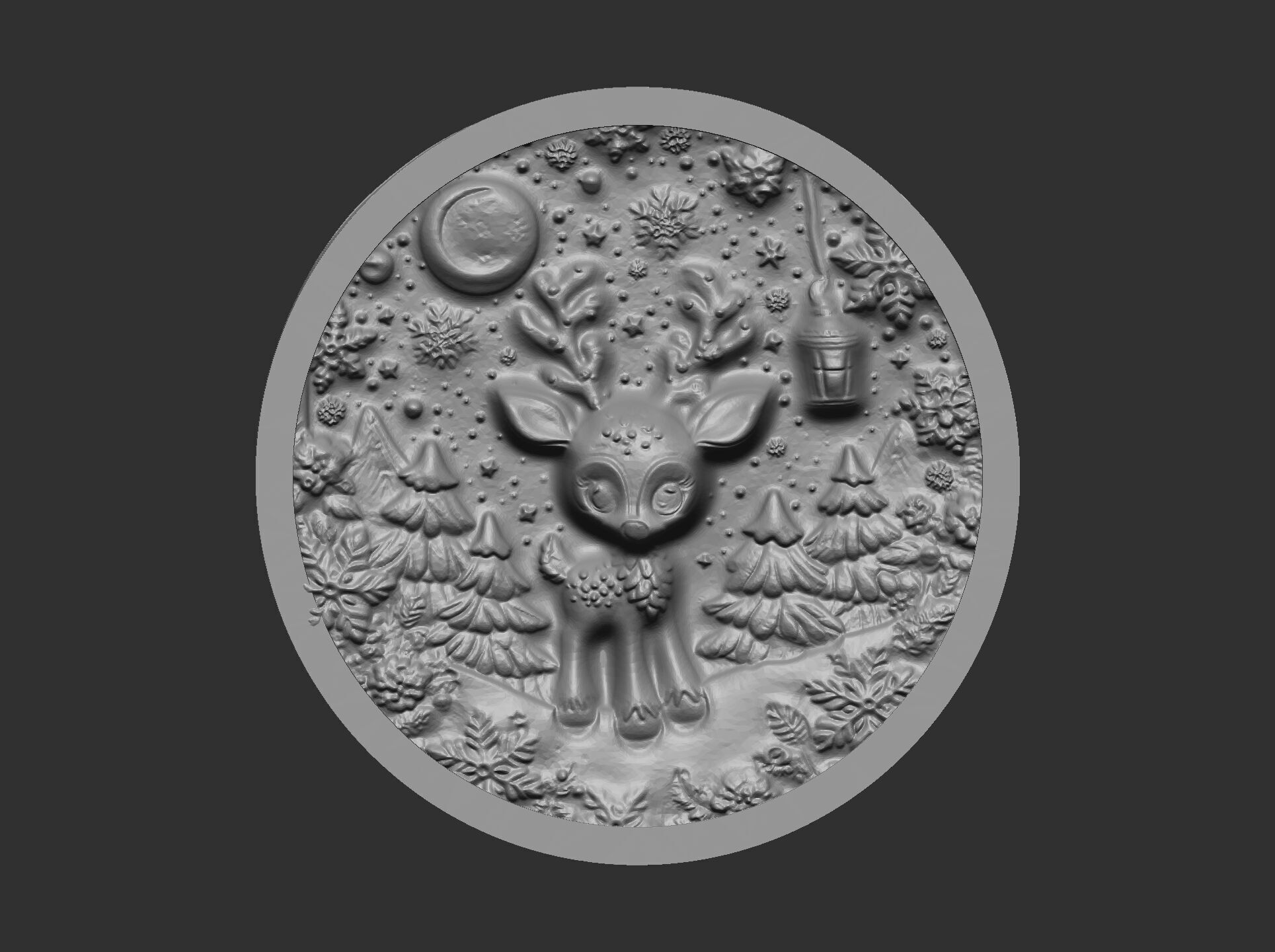 Christmas deer walldecor  3D print model_6