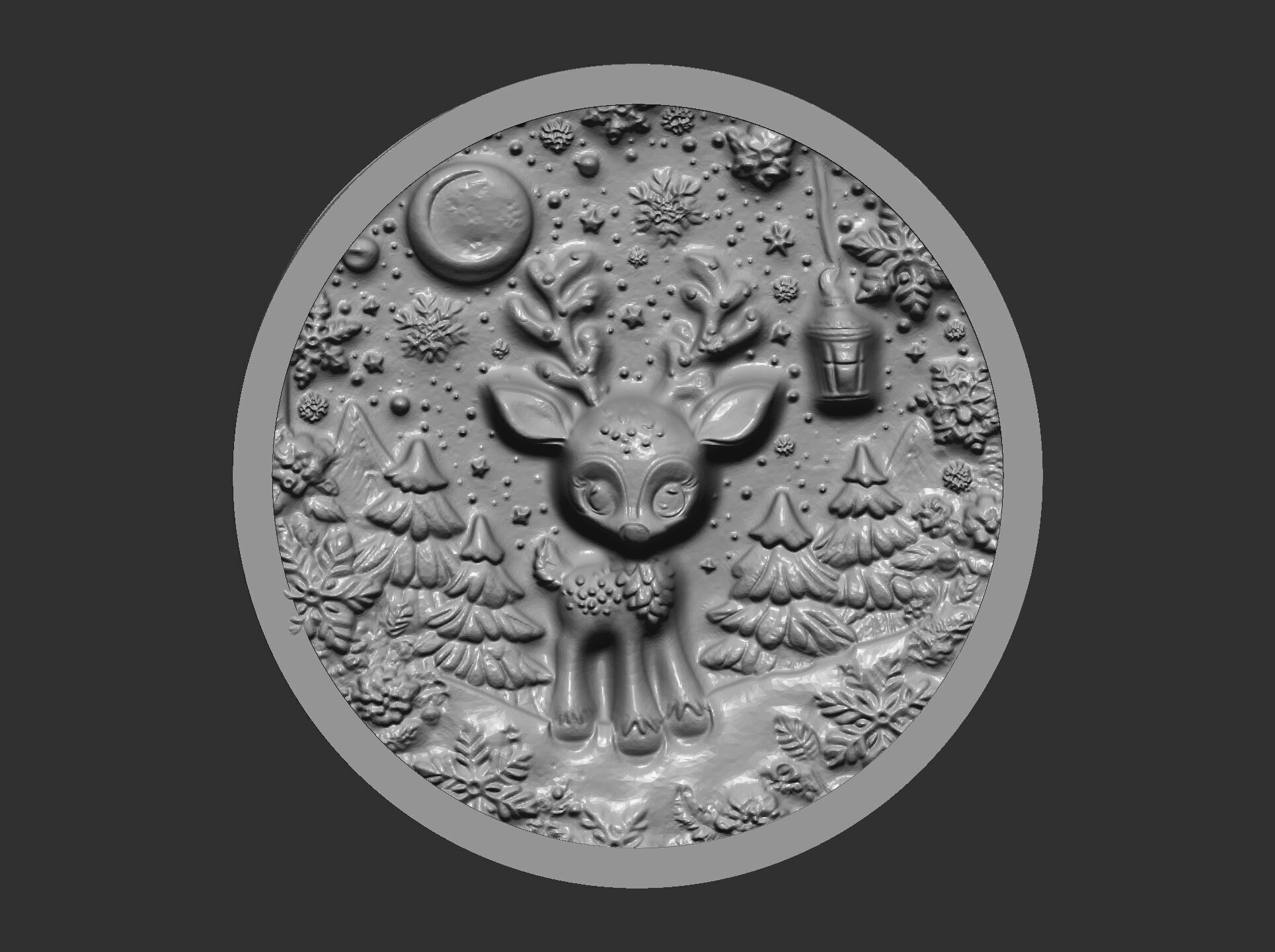 Christmas deer walldecor  3D print model_18