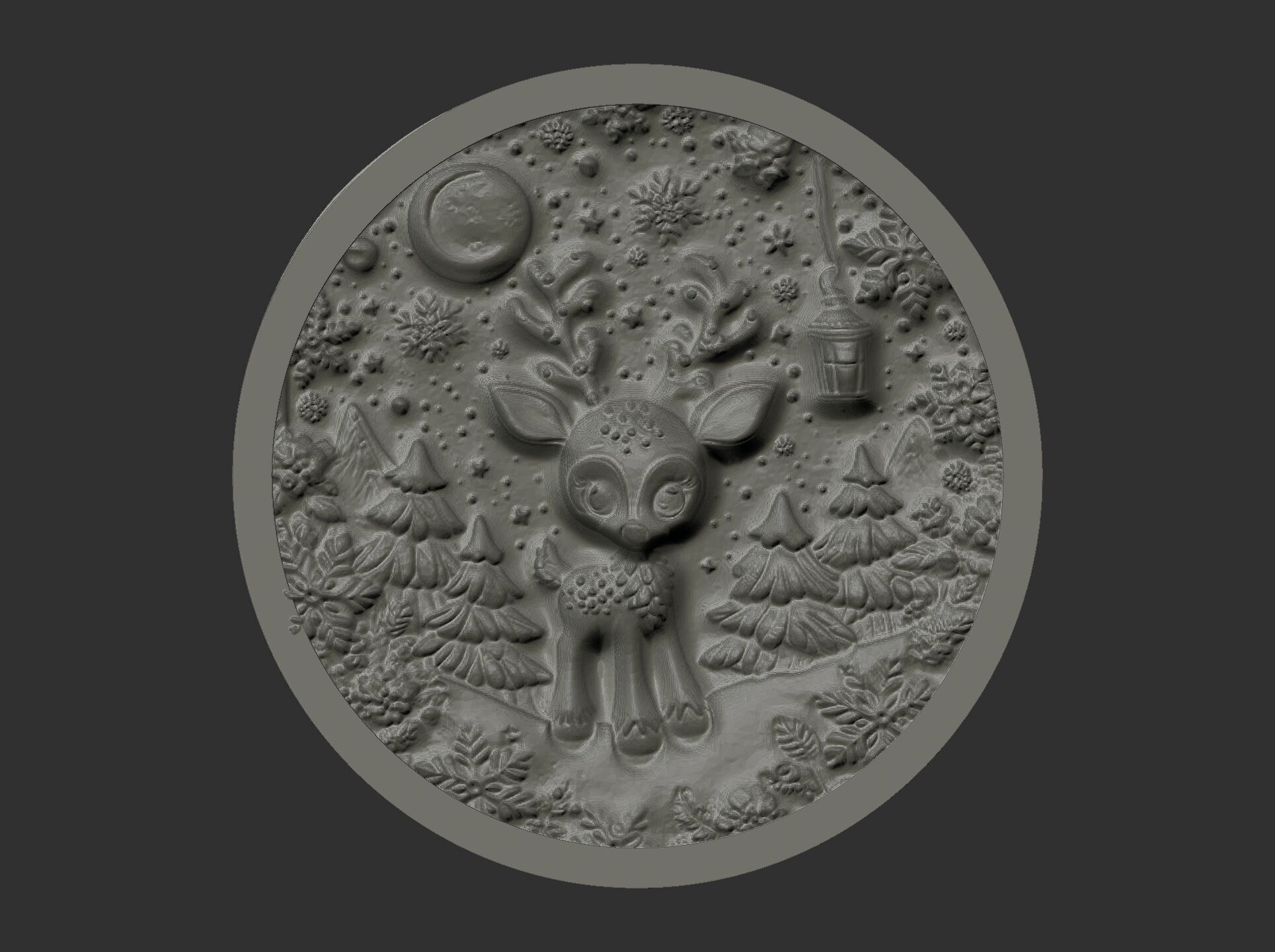 Christmas deer walldecor  3D print model_15