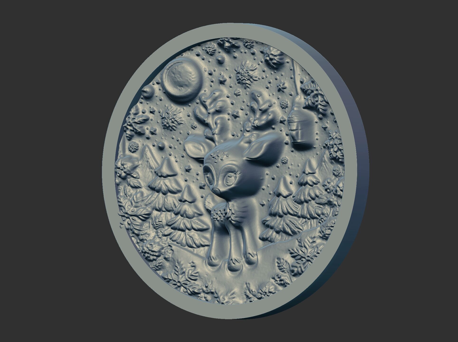 Christmas deer walldecor  3D print model_4