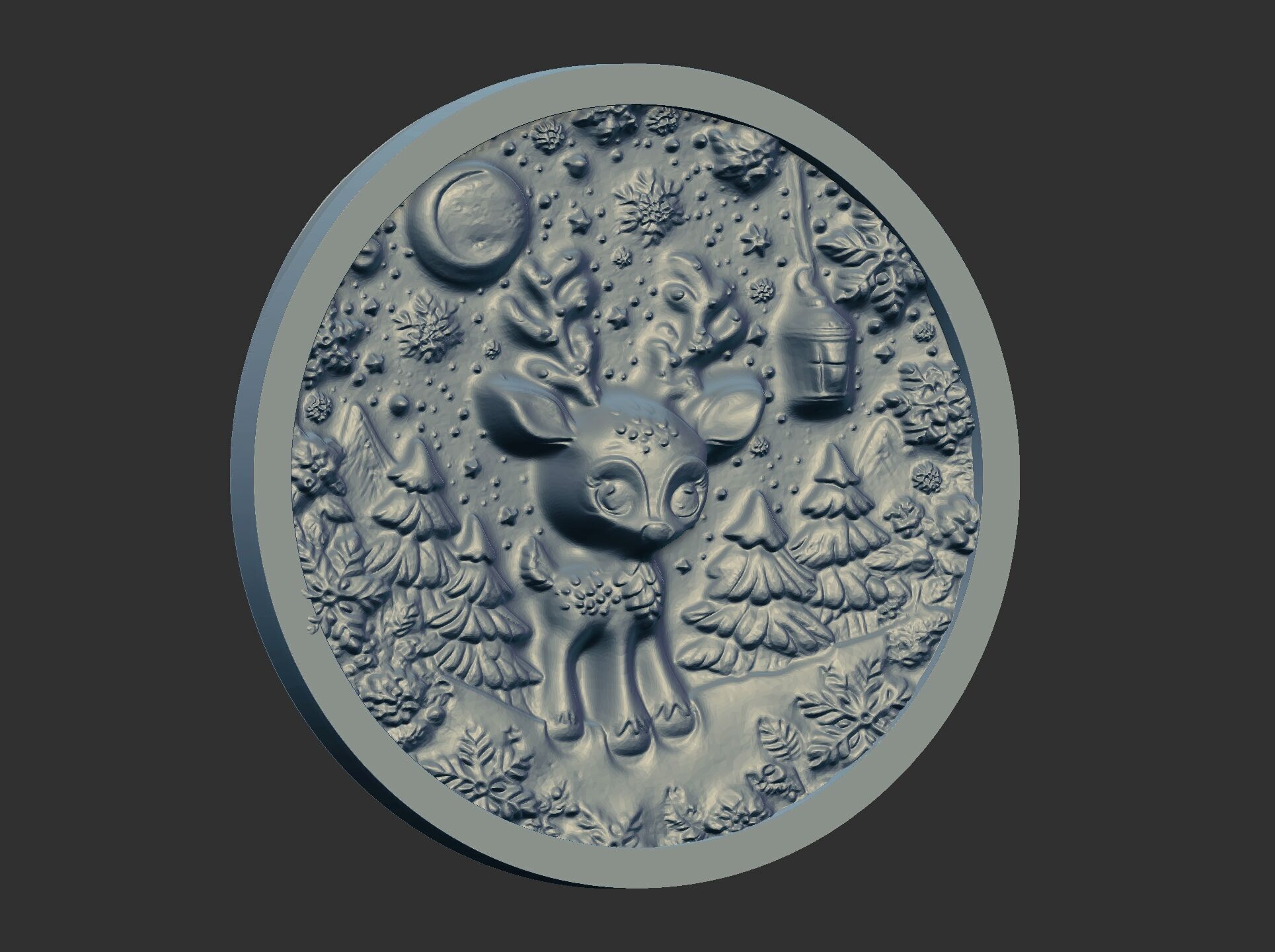 Christmas deer walldecor  3D print model_10