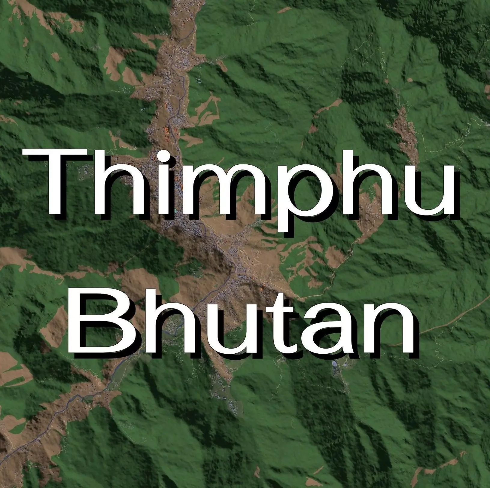 Thimphu Bhutan - city and urban 3D model