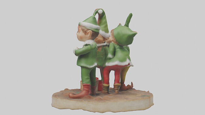 Christmas Elf Figurines model 3D model 2