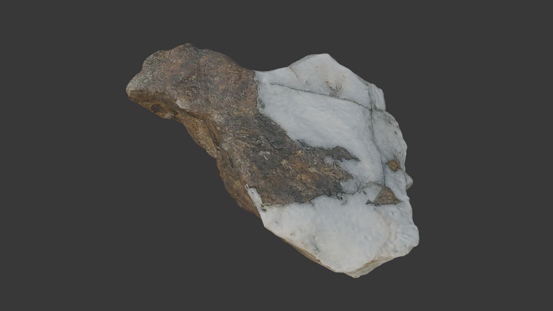 Quartz Rock - 3D Scanned Model Low-poly 3D model_1