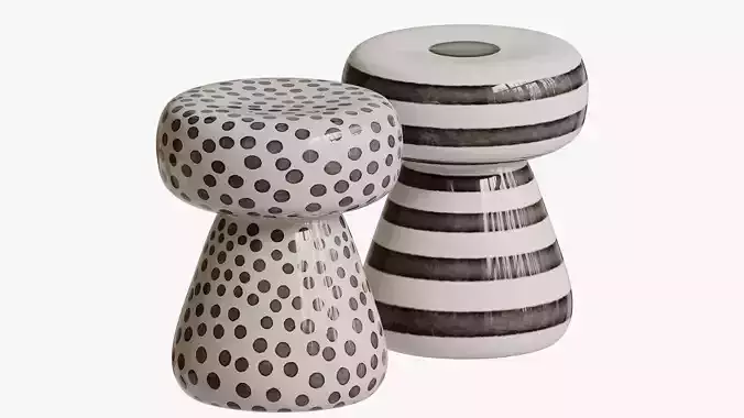 Gervasoni Inout Side Table in White Ceramic  by Paola Navone