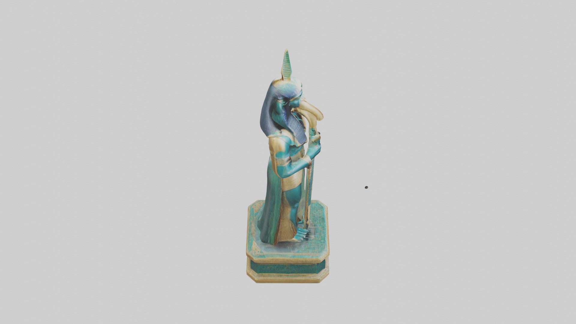 Thoth statue model Low-poly 3D model_18